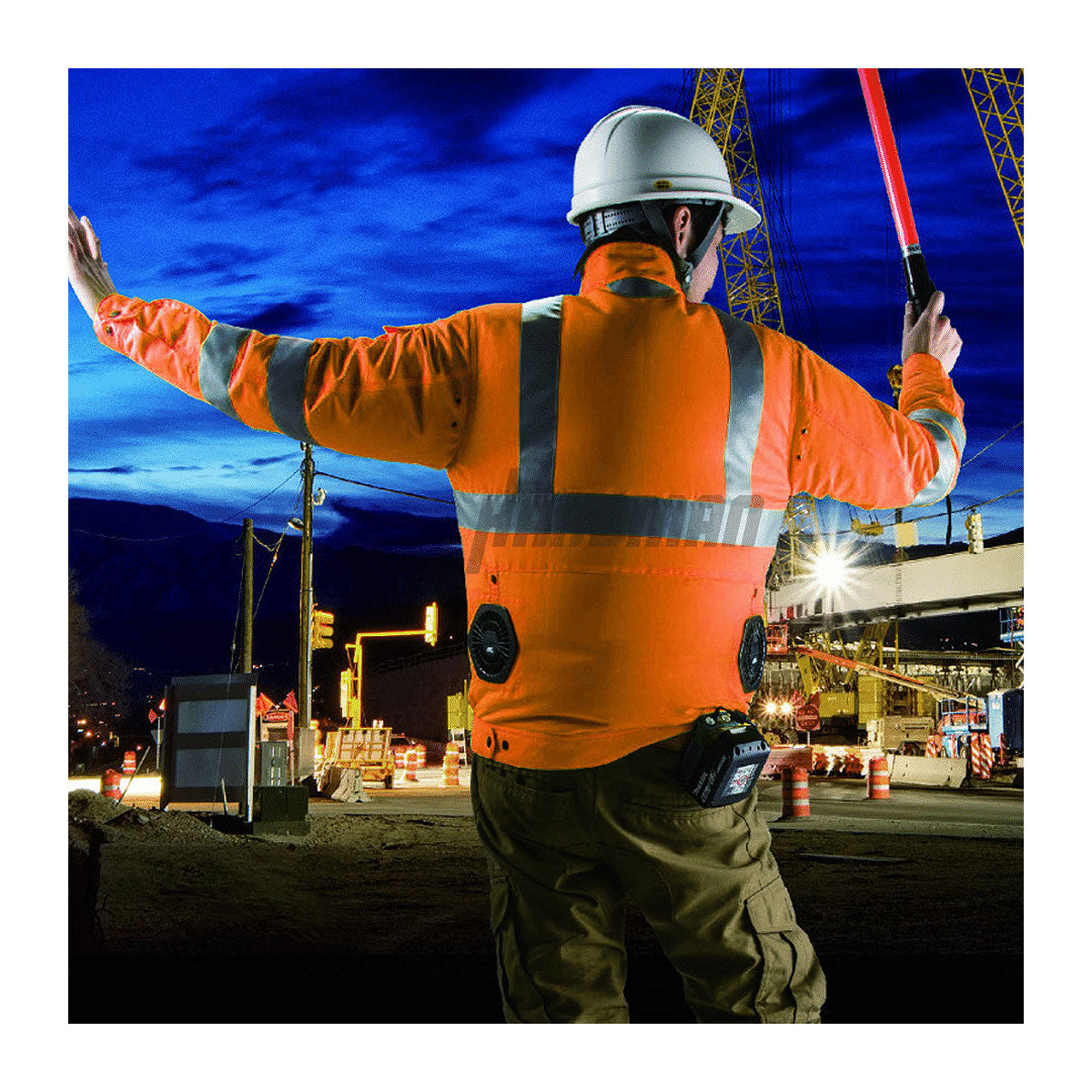 Áo khoác làm mát Makita DFJ214C dùng Pin 18V LXT, 14.4V, 12Vmax CXT, chất liệu Polyester chống thấm, chống tĩnh điện