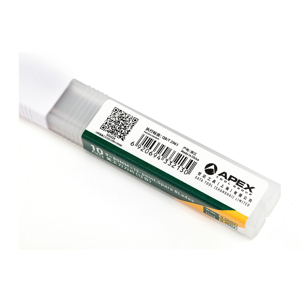 Bộ 10 lưỡi dao rọc giấy SATA 93432A, chất liệu thép SK2, kích thước 9 x 80mm