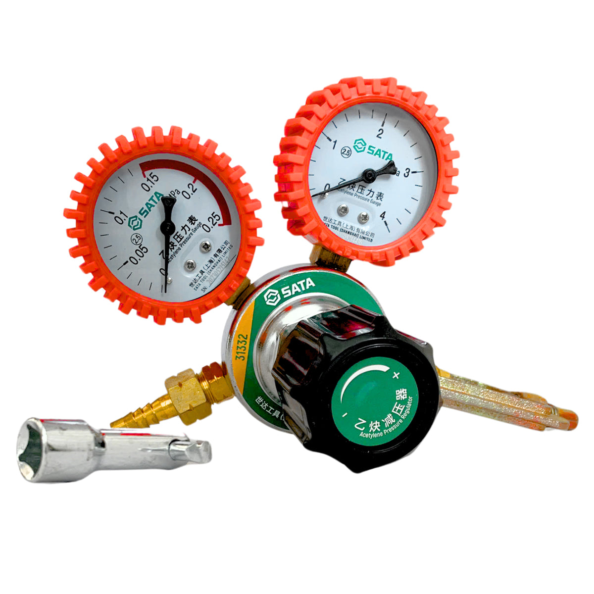 Đồng hồ điều áp khí Acetylen ren ngoài SATA 31332