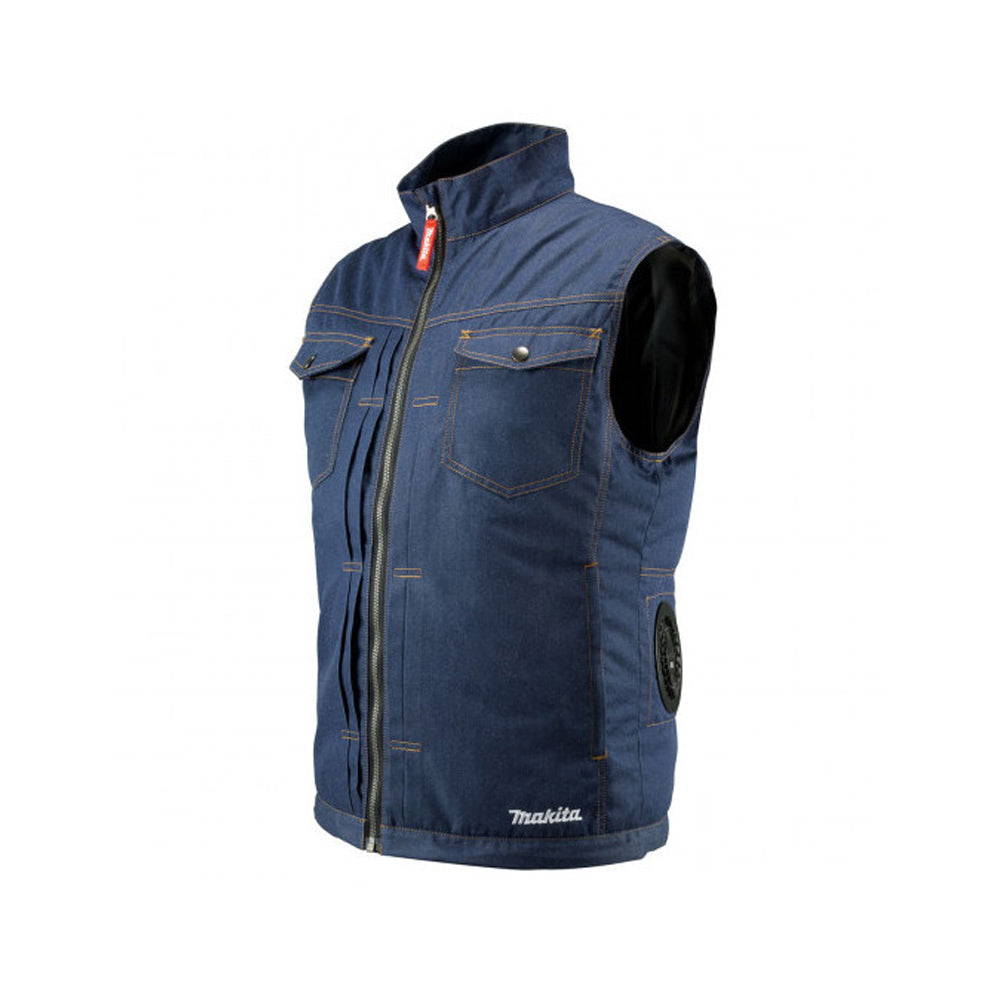 Áo khoác làm mát Makita DFV215A dùng Pin 18V LXT, 14.4V, 12Vmax CXT chất liệu Polyester chống thấm, có phản quang