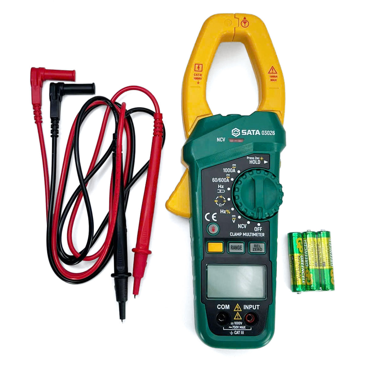 Đồng hồ ampe kìm đo kỹ thuật số đa năng SATA 03026 đo được AC/DC