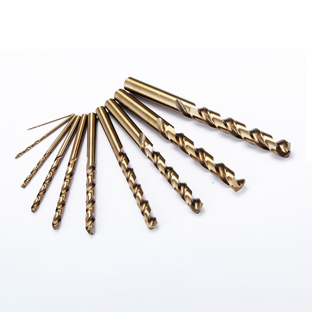 Bộ 10 mũi khoan Inox chất liệu HSS-Co chuôi tròn SATA 52810