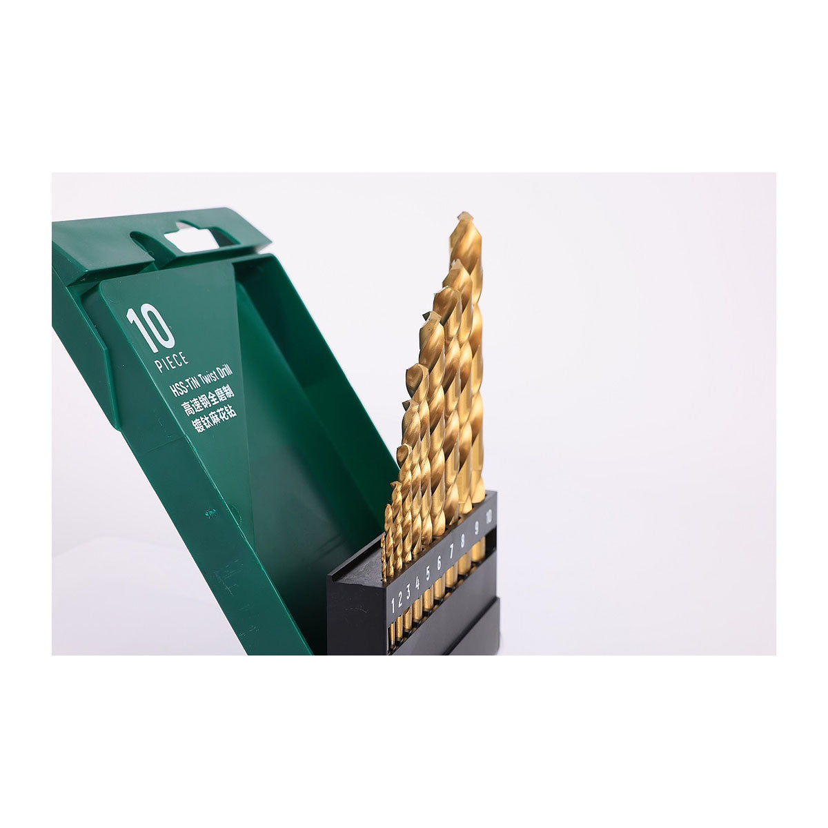 Bộ 10 mũi khoan HHS mạ Titan thân xoắn đuôi trơn SATA 52910A, Thép M15 (từ 1mm - 10mm)