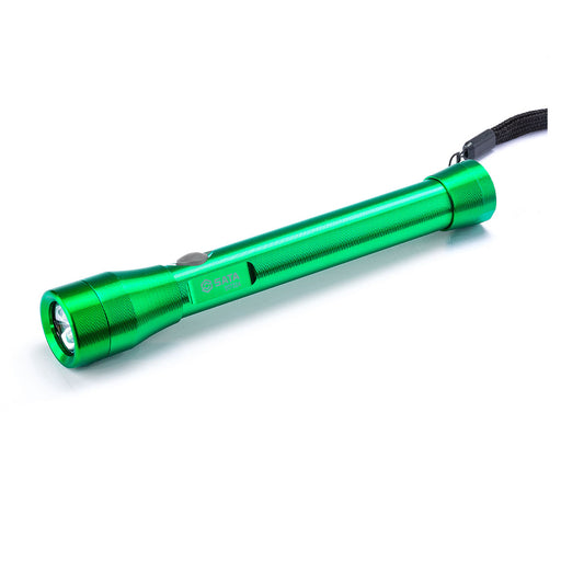 Đèn pin cầm tay SATA 90732A thân nhôm, dùng 2 pin AA
